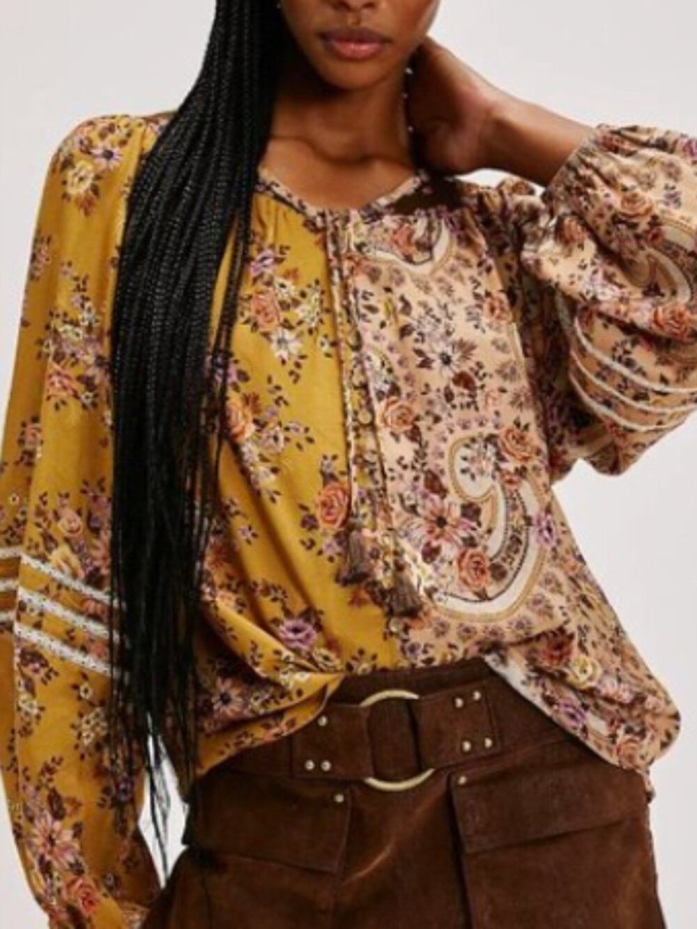 Spell Melody Blouse Woodstock Floral Patchwork Top - Medium